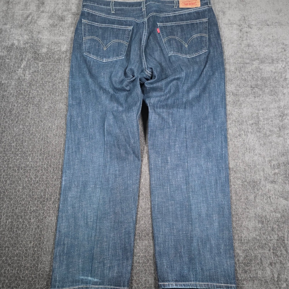 Vtg Y2K Levis 501 Original Straight Fit Jeans Mens 42x32 Dark Wash Button Fly